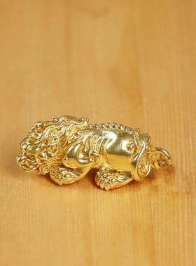 实心中国风铜饰纯铜貔貅黄铜钥匙扣配件挂件小礼品吉祥小饰品