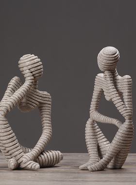 北欧简约人物创意摆件 家居书房客厅玄关酒柜样板房复古装饰品