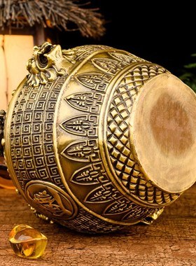 纯铜四方纳财聚宝盆金蟾招财摆件家居装饰品招财开业礼品中式