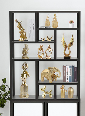 沉默是金玄关酒柜摆放非礼勿言轻奢摆件雕塑办公室客厅艺术品装