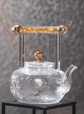 软装设计别墅酒店样板房间桌面透明玻璃茶壶茶杯茶几茶室摆件饰品