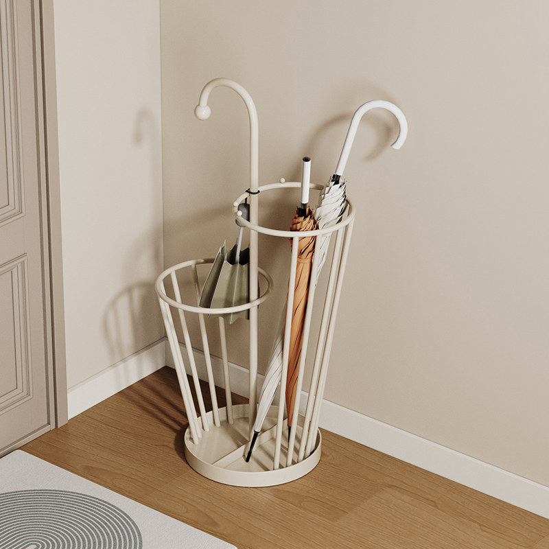 雨伞收纳架家用入户门口大容量挂伞架子奶油风铁艺网红墙角放伞桶,淘宝优惠券,粉丝福利购,淘宝优惠卷