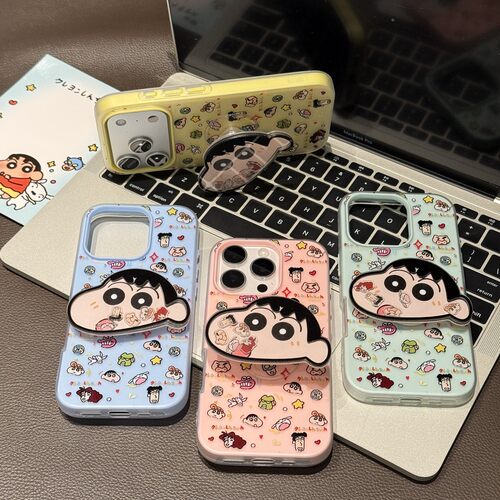 满屏蜡笔小新摇摇乐支架适用苹果17Pro手机壳iPhone16max小米15华为mate80pura70k90reno14荣耀400x300一加13 - 图1