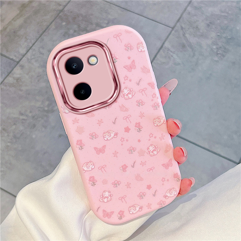 猫咪小碎花适用vivoY100I手机壳Y78新款Y77高级Y78+防摔Y78PLUS硅胶vivo全包vivi维沃viv0y女款voviy保护套 - 图3