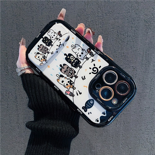 可爱晾衣杆小猫新款适用苹果16Pro手机壳iPhone17max18小米15华为mate70p60k80荣耀200reno14nova13findx8s20 - 图2