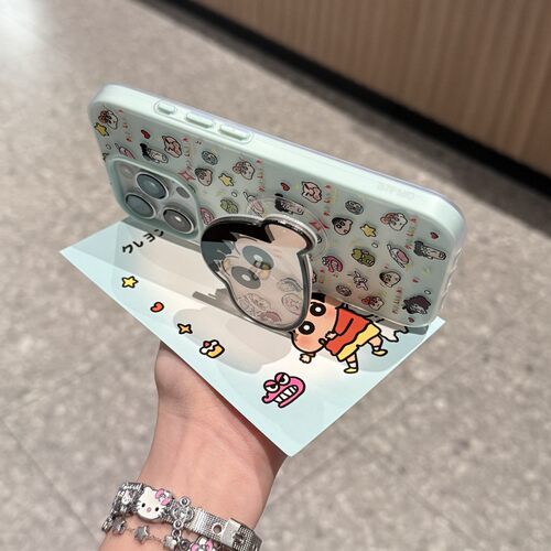 满屏蜡笔小新摇摇乐支架适用苹果17Pro手机壳iPhone16max小米15华为mate80pura70k90reno14荣耀400x300一加13 - 图3