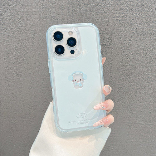 镂空帽子耳机猫咪新款适用苹果17Pro手机壳iPhone16max13小米15华为mate80pura70k60reno14荣耀400x300findx9 - 图2