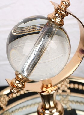 欧式水晶地球仪摆件客厅酒柜轻奢风家居书房办公室办公桌面装饰品