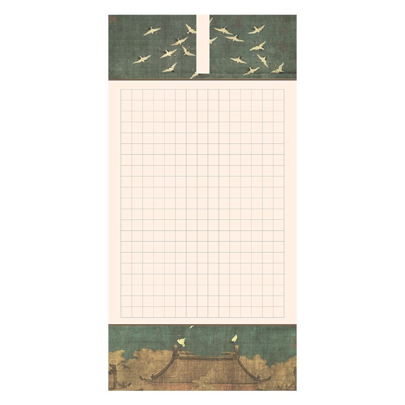 热销锦墨堂蜡染微喷瑞鹤图国风四尺整张国展比赛方格长方格子大中 - 图3