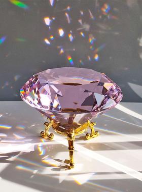 10cm水晶玻璃大钻石摆件现代简约客厅桌面装饰宝石Glass diamonds