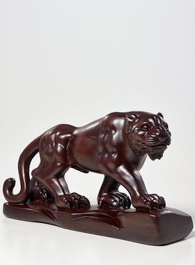 虎啸山河老虎摆件实木客厅办公室开业礼品装饰生肖虎上山虎工艺品