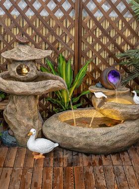 室外阳台养鱼池庭院流水喷泉景观户外循环水成品鱼缸水景造景摆件