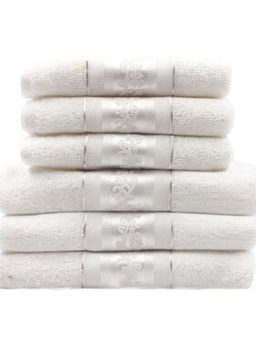 MOON慕空间酒店样板房间洗手间纯棉白色毛巾方巾装饰飘带丝带