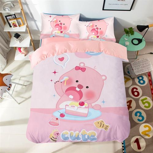 网红loopy四件套露比三件套可爱小海狸被套磨毛女生卧室宿舍1.2床 - 图2