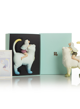 白夜童话猫将军果冻色艺术家贾晓鸥雕塑摆件少女心卧室装饰礼物