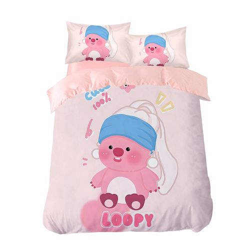 网红loopy四件套露比三件套可爱小海狸被套磨毛女生卧室宿舍1.2床 - 图3