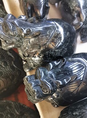 天然独山玉龙龟动物桌面摆件现代客厅酒柜玄关简约摆放送礼工艺品