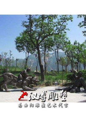 孝文化人物雕塑城市园林景区二十四孝文化刻木事亲玻璃钢仿铜雕塑