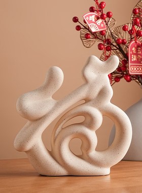 家居装饰品高档玄关新中式洪福气临门客厅酒柜电视柜乔迁礼品摆件