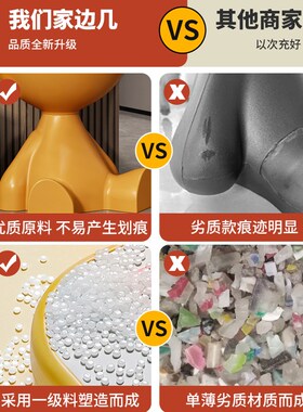 简约创意设计网红客厅玄关摆件家用小平头装饰摆件床边收纳置物架