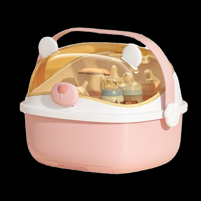 婴儿奶瓶收纳盒带盖防尘放餐具架子沥水架宝宝辅食水杯碗筷收纳箱,淘宝优惠券,粉丝福利购,淘宝优惠卷