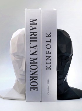 简约创意黑色人物书档书立书靠摆设家居装饰品博古架书房桌面摆件