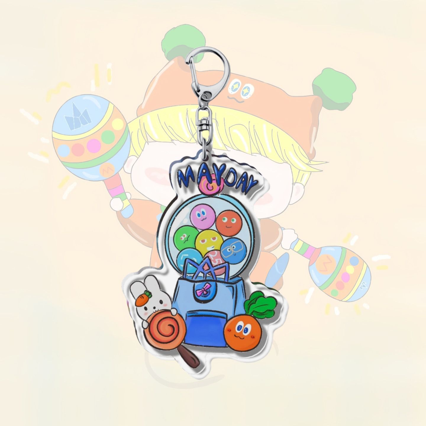 五月天扭蛋机亚克力高颜值钥匙扣挂件礼物物料书包配饰可爱精致 - 图0