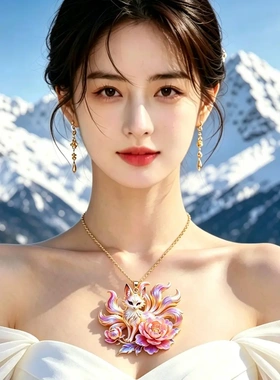 普通金属项链灵狐牡丹项链女国风小众设计百搭高级感锁骨链