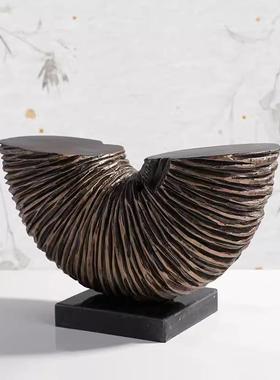 代中式现轻奢创意半圆摆件样板间客厅MC-TY-67关博古架家居装玄饰