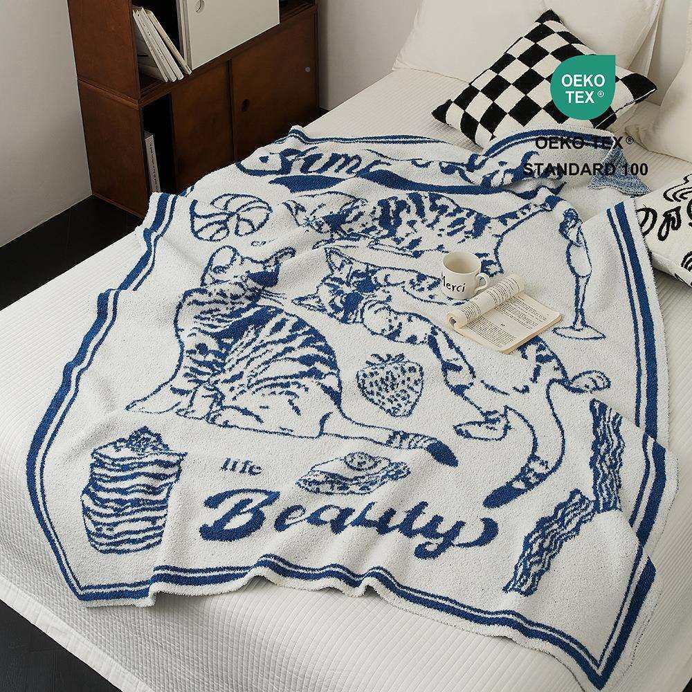 复毯古奢猫咪半边绒轻加厚保暖绒盖沙发463装披饰肩毯子办公午休,淘宝优惠券,粉丝福利购,淘宝优惠卷