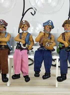 美式乡村吊脚娃娃 欧式田园房间卧室内小摆件动物人物工艺装饰品