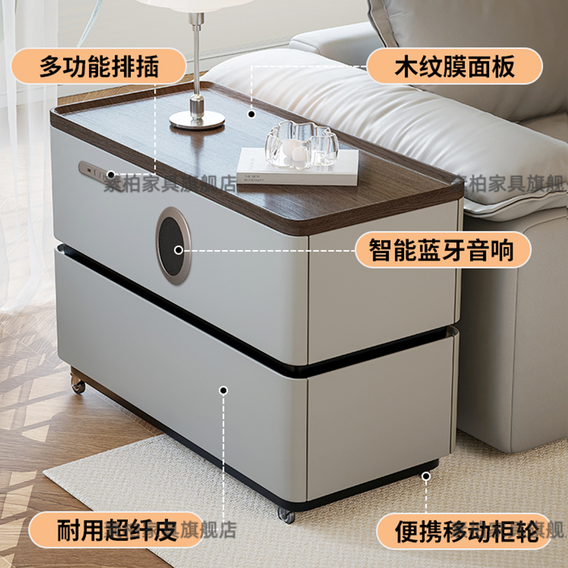 现代简约客厅沙发侧边柜边几家用可移动边柜多功能隔断收纳柜实木,淘宝优惠券,粉丝福利购,淘宝优惠卷