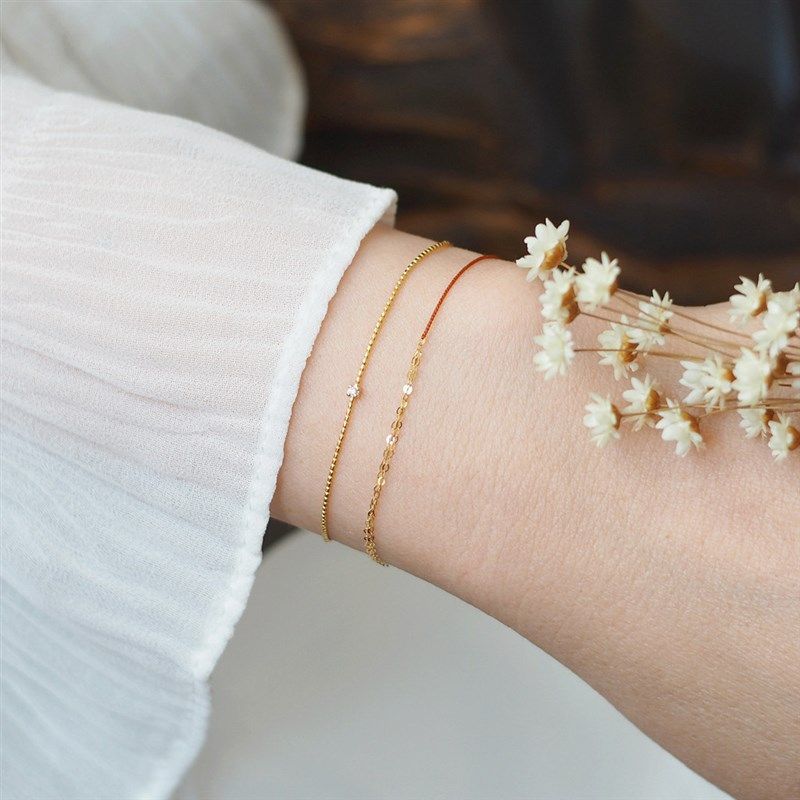 手工编织本命年红绳手链18K金双层链条百搭抽拉手绳男女情侣礼物,淘宝优惠券,粉丝福利购,淘宝优惠卷