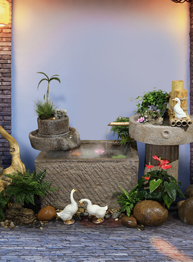 庭院装饰假山流水摆件循环水景观阳台鱼池造景喷泉户外花园水缸