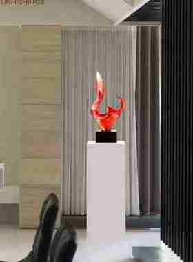 白色大理石底座现代简约工艺品雕塑酒店玄关客厅装饰品摆件展示台