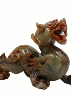 岫玉招财貔貅一对摆n件客电视机柜办公室家居饰品店铺开业礼物皮