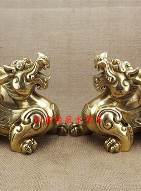 纯铜大号铜貔貅摆件一对 招财客厅店铺开业办公室装饰工艺品饰品
