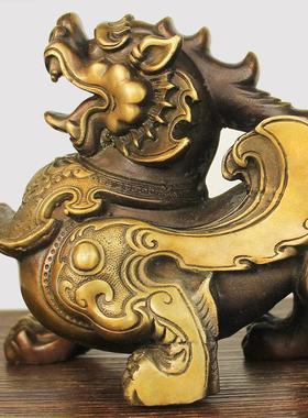 黄铜貔貅摆件一对公母皮丘铜貔貅神兽店铺开业礼品客厅装饰品礼物