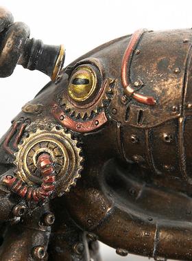 跨境热销蒸汽朋克通风机械旅行者章鱼雕塑装饰简约家居客厅玄关摆