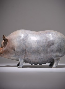 热销黄铜摆件《诸事顺利》铜工艺品 家居饰品 客厅酒柜装饰生肖猪