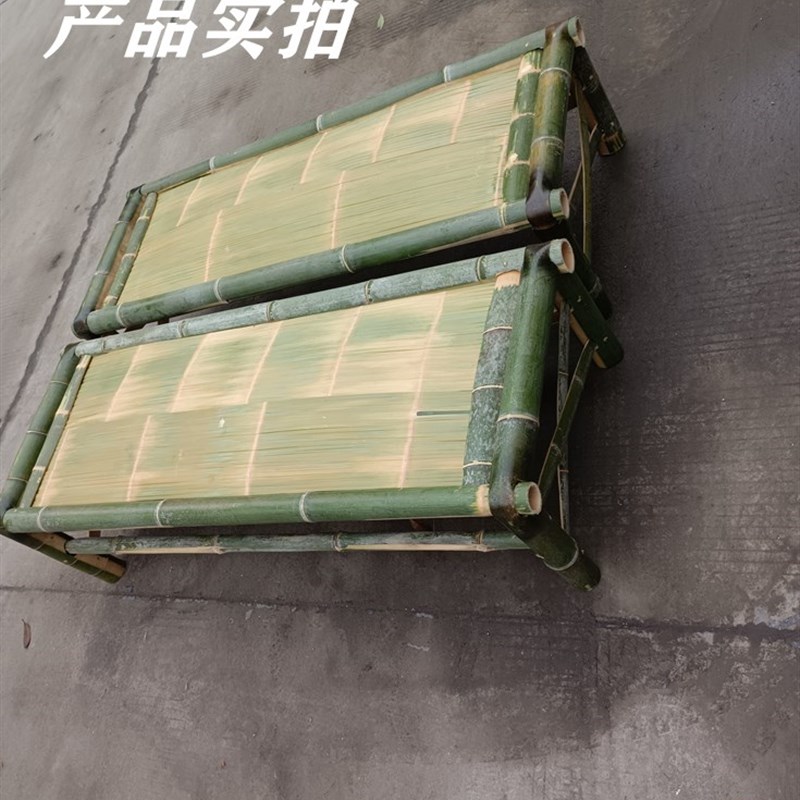 纯手工竹编罗汉床竹床老式竹凉席竹沙发竹桌子双人床家用竹床凉床 - 图1
