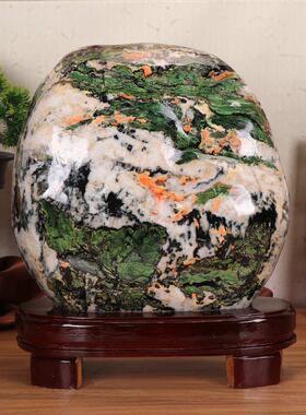 天然七彩玉石原石摆件国画石奇石观赏石头客厅办公室靠山石装饰品