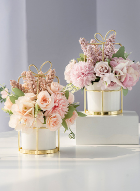 热销创意轻奢桌面新款装饰品家居小饰品摆设装饰客厅茶几摆花假花