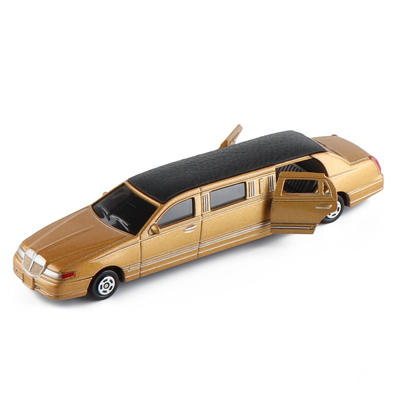 热销迷你合金加长公交车平板拖车油罐货柜车林肯小汽车模型儿童玩 - 图3