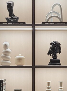 热销样板间简约现代书柜软装家居饰品陶瓷玻璃桌面创意摆件组合ZH
