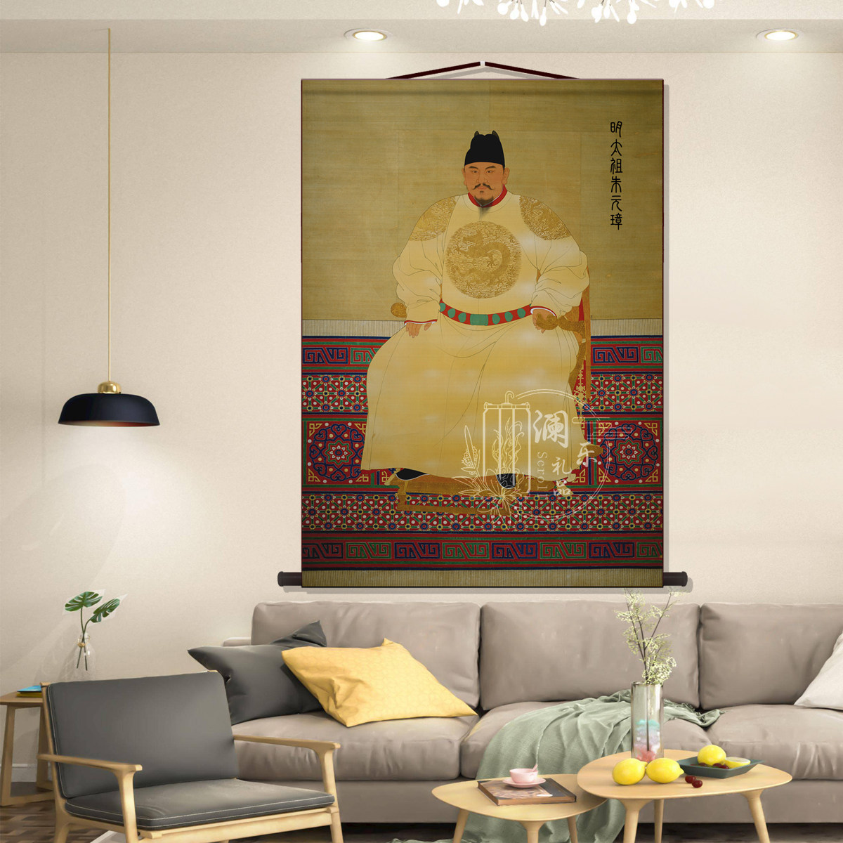 明太祖朱元璋画像中堂画客厅挂画新中式装饰画国画墙壁画卷轴挂图,淘宝优惠券,粉丝福利购,淘宝优惠卷