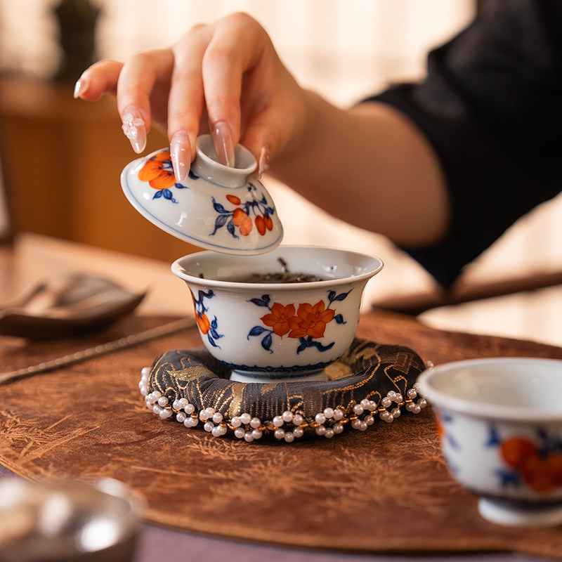 Tuan Kiln丨Compendium of Materia Medica Jingdezhen Ceramic Tea Set Series Master Cup Lid Bowl Pot Bearing Customized Tea Set