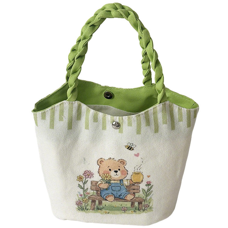新款帆布卡通菜篮帆布水桶包包女士手拎包上班便当包妈咪包小众设,淘宝优惠券,粉丝福利购,淘宝优惠卷
