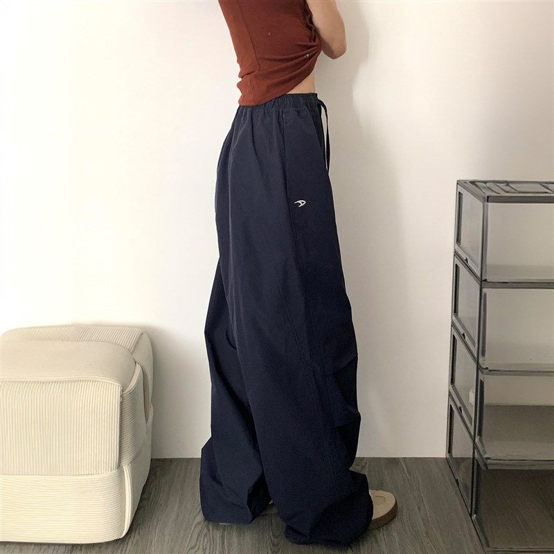 胖mm大码女装速干阔腿工装裤女夏季薄款裤子美式慵懒松弛感运动裤,淘宝优惠券,粉丝福利购,淘宝优惠卷