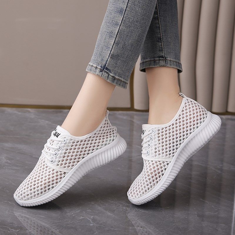 网鞋女透气网面运动鞋夏季镂空小白鞋2025新款舒适轻便旅游鞋薄款,淘宝优惠券,粉丝福利购,淘宝优惠卷